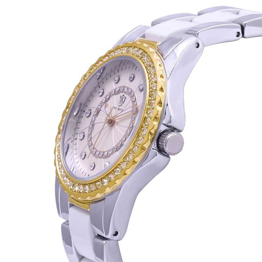 Tini Round Two Tone White Wrist Watch