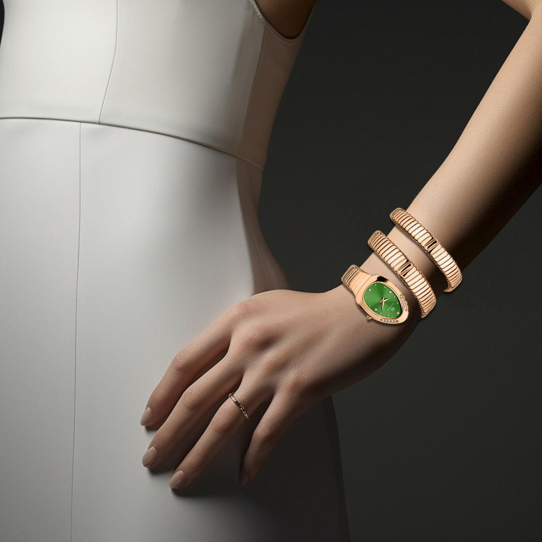 Snake Stone Green Gold Analog