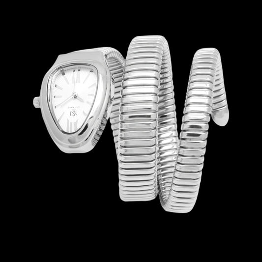 Snake Chrome Silver Steel Analog