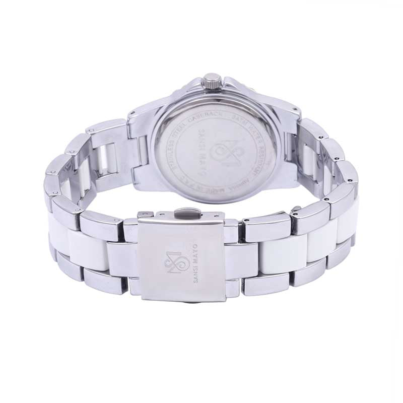 Tini Round Two Tone White Wrist Watch