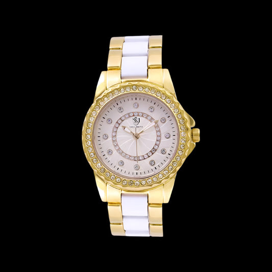 Tini Round Two Tone Gold Elegance Wrist Watch