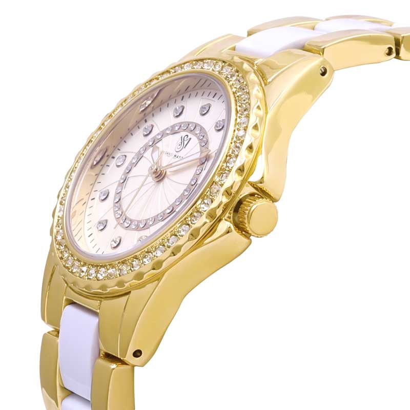 Tini Round Two Tone Gold Elegance Wrist Watch