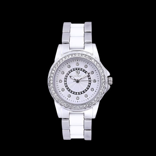 Tini Round Two Tone Silver Elegance Wrist Watch