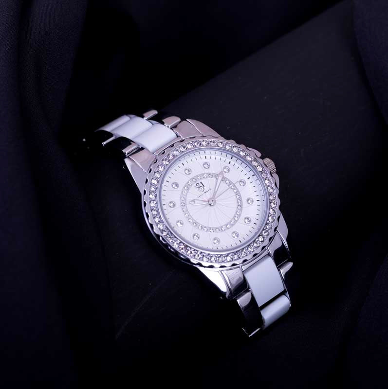 Tini Round Two Tone Silver Elegance Wrist Watch