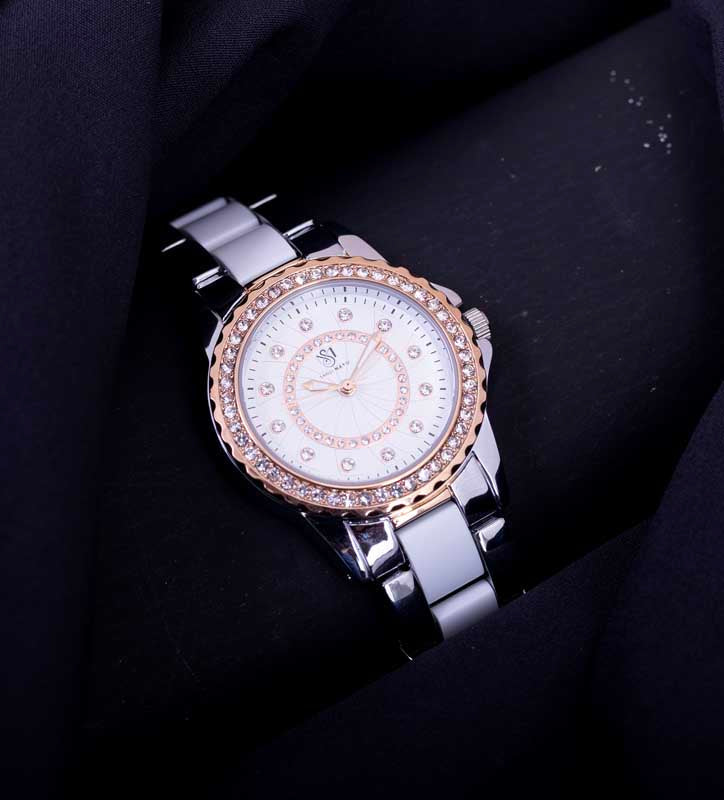 Tini Round Two Tone Rose Gold Wrist Watch