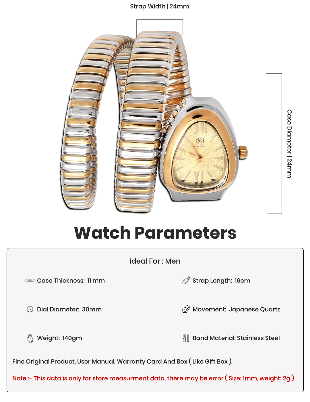 Snake Shadow Silver Steel Analog