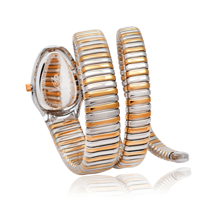 Snake Crystal Platinum Silver Steel Analog