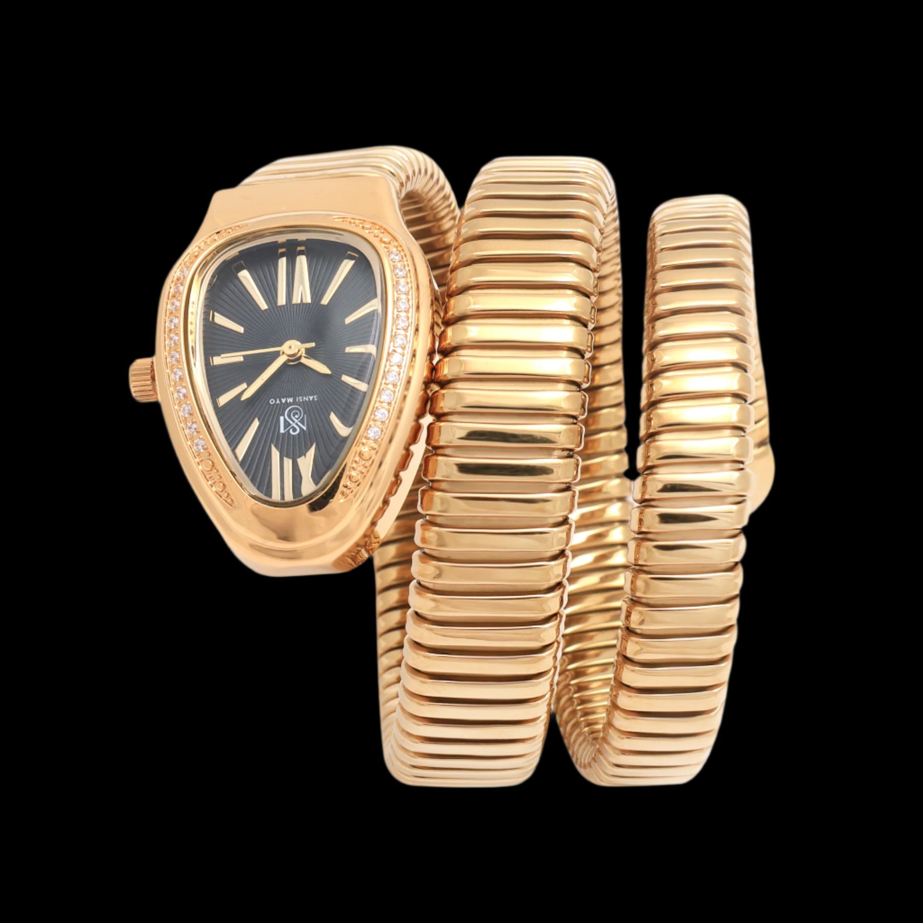 Snake Crystal Obsidian Black Gold Analog