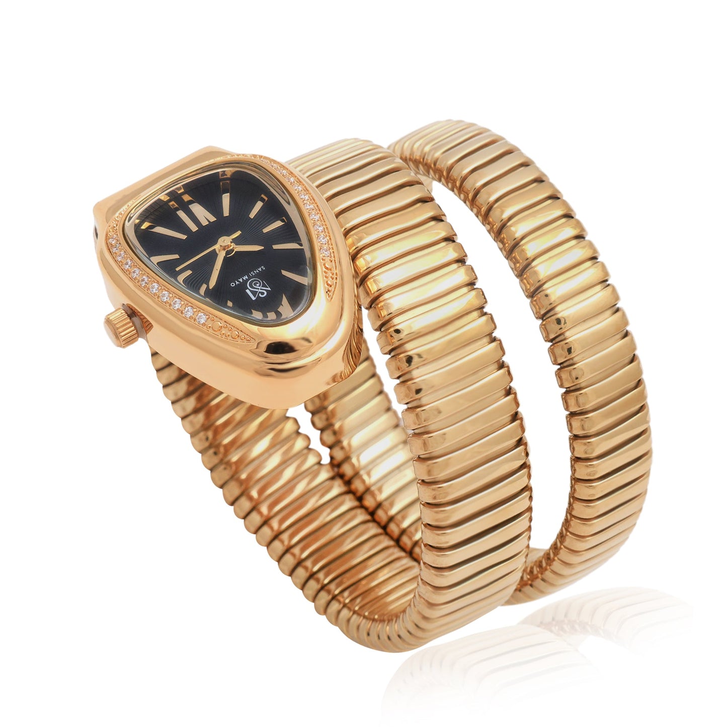 Snake Crystal Obsidian Black Gold Analog