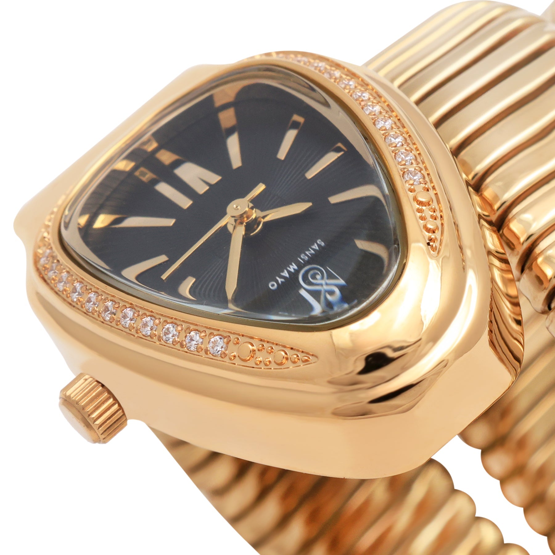 Snake Crystal Obsidian Black Gold Analog