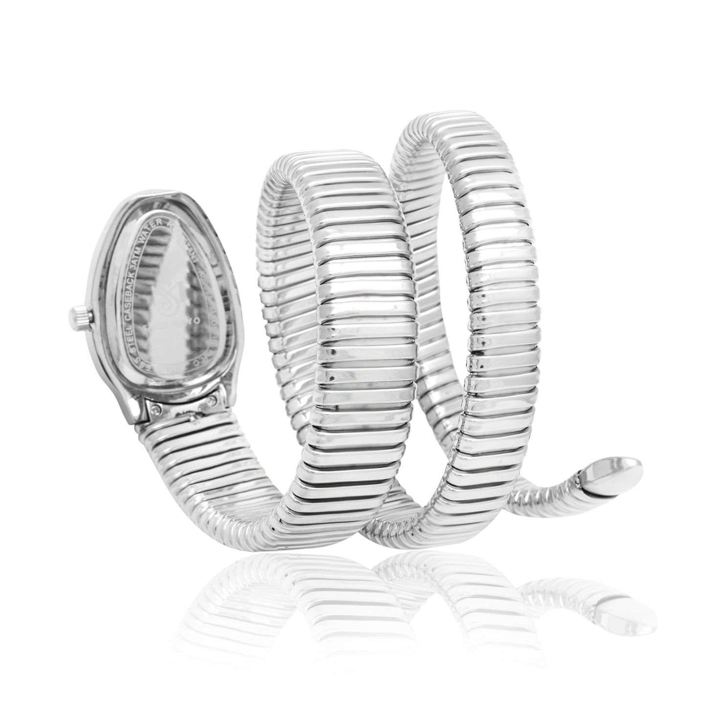 Snake Chrome Silver Steel Analog