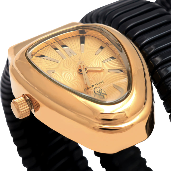 Snake Charcoal Black Steel Analog