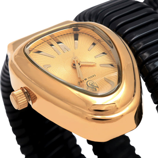 Snake Charcoal Black Steel Analog