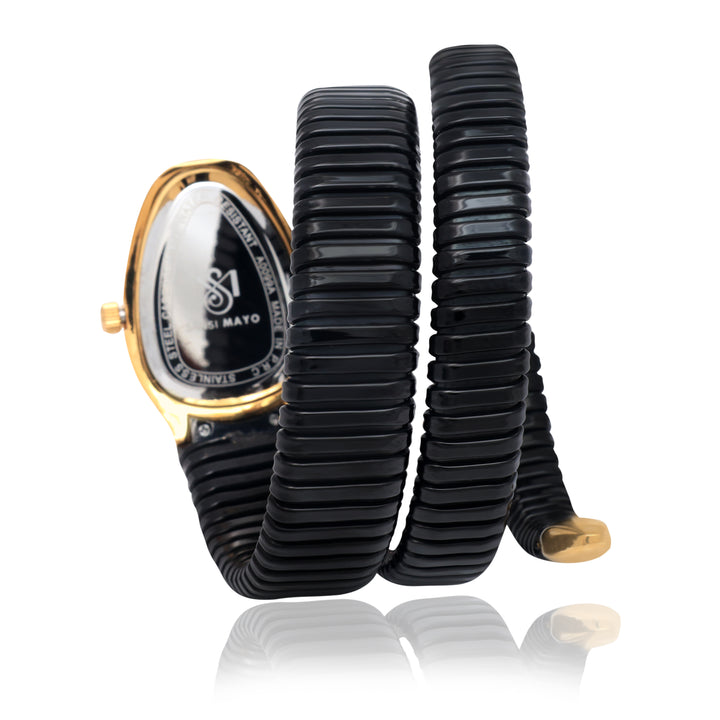 Snake Charcoal Black Steel Analog