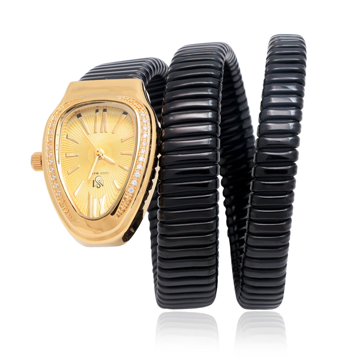 Snake Charcoal Black Steel Analog