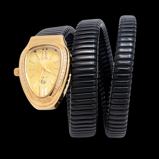 Snake Crystal Graphite Black Gold Analog
