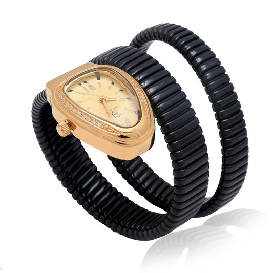 Snake Crystal Graphite Black Gold Analog