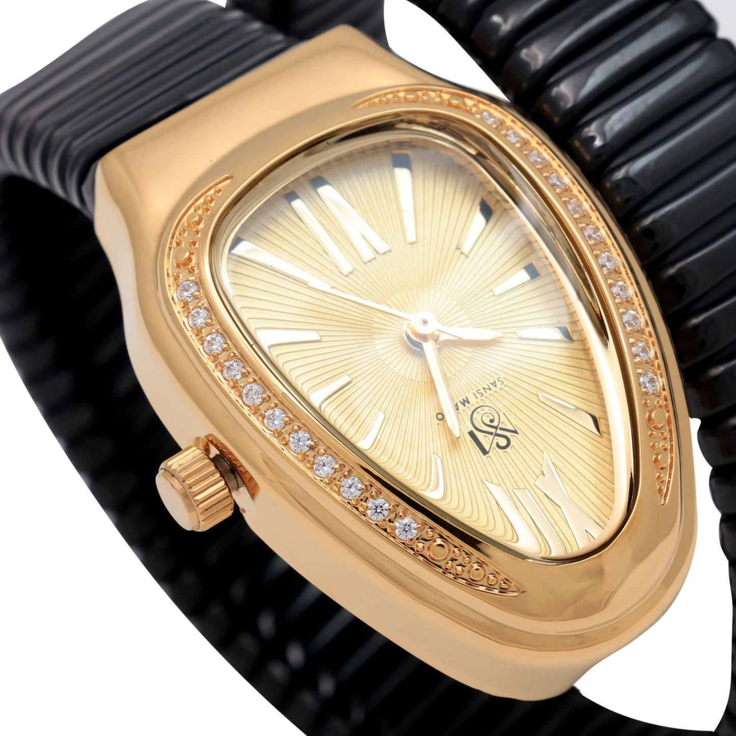 Snake Crystal Graphite Black Gold Analog