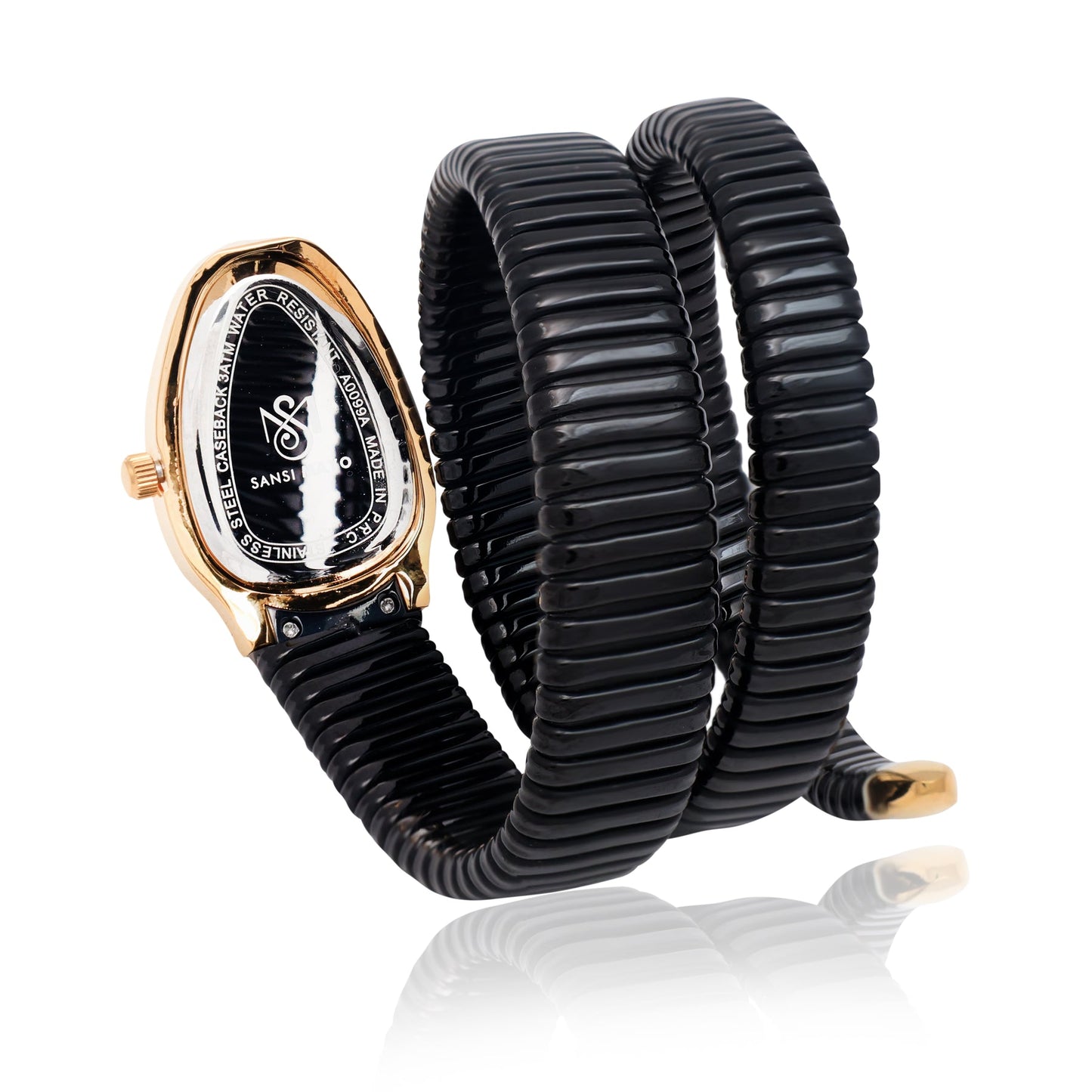 Snake Crystal Graphite Black Gold Analog