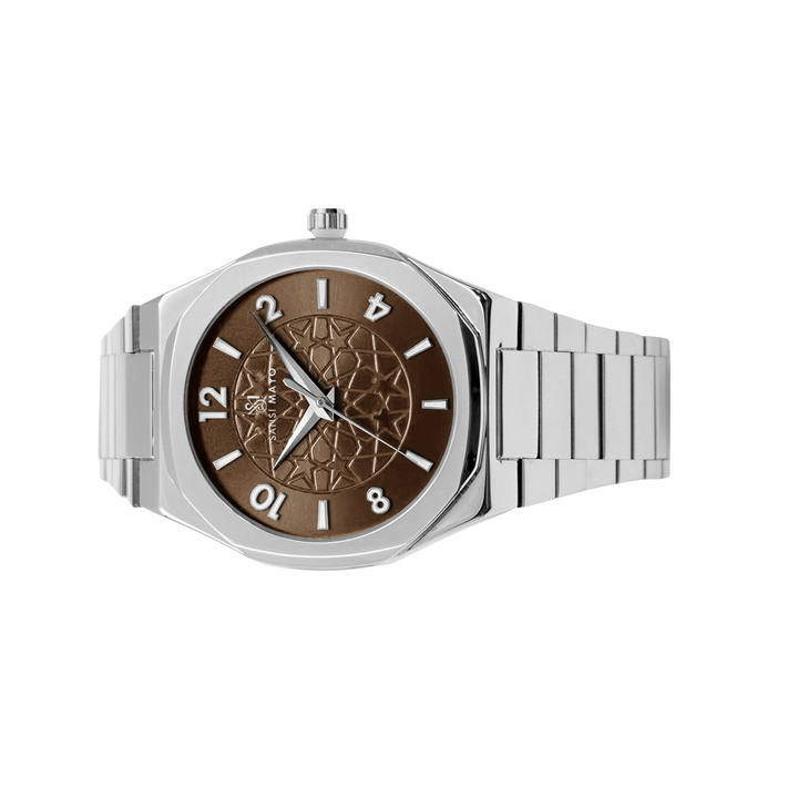 Marco Silver Brown Wrist Watch